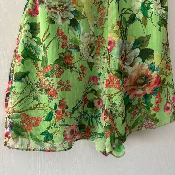 Jay Godfrey Lydia Romper Strapless Green Chiffon Floral Mini Resort US 6 Small - Picture 4 of 10